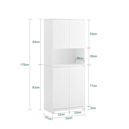 SoBuy ντουλαπάκι μπάνιου πάνω από πλυντήριο 70x37x170cm 2