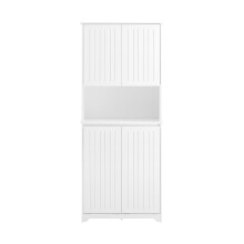 Dulap baie SoBuy, 70x37x170cm, cu rafturi și sac lenjerie