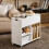 SoBuy White Mobile Storage Cabinet with Wheels 12