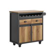 SoBuy Carrello Cucina Mobile Nero con Ruote 89x40x87cm
