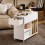 SoBuy White Mobile Storage Cabinet with Wheels 13