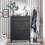 SoBuy Shoe Cabinet Storage Black 80x25x108cm 14