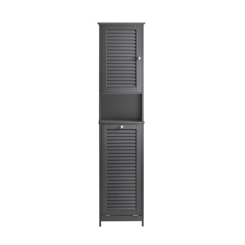 SoBuy Ψηλό Ντουλάπι Μπάνιου Γκρι 40x170x38 cm