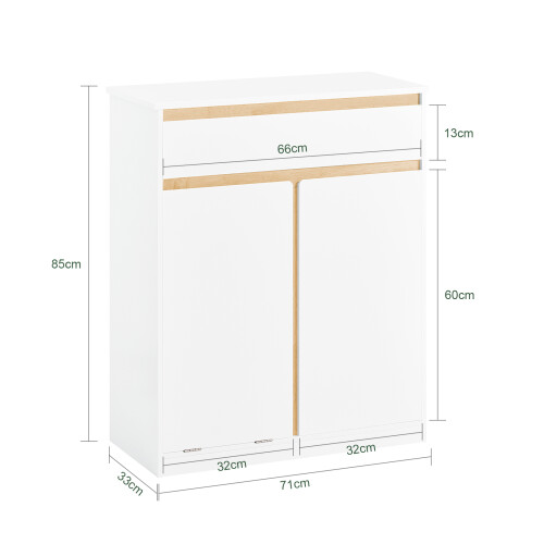 SoBuy Ντουλάπι Μπάνιου BZR79-W Λευκό 71x33x85cm 2