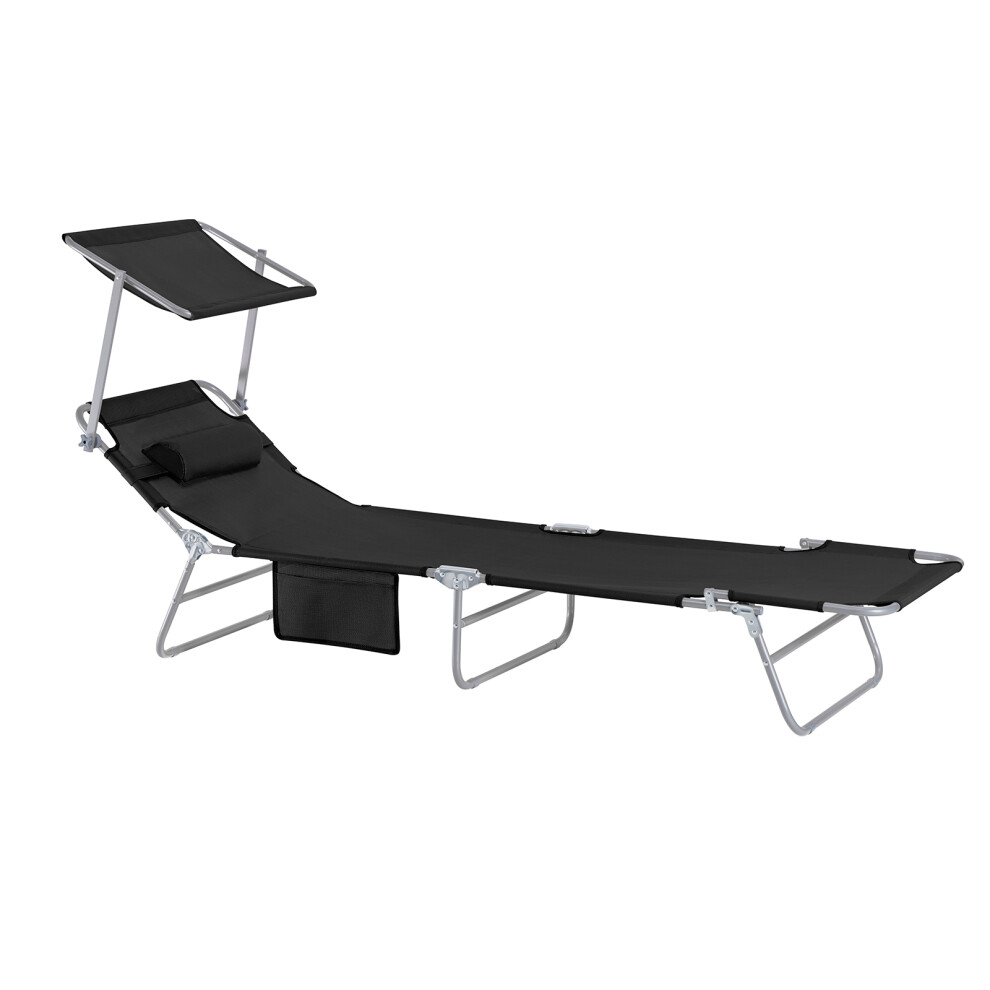 SoBuy Outdoor Chair Adjustable Shade Black