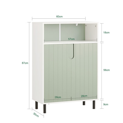 SoBuy Ντουλάπι Μπάνιου 3 Ράφια Πράσινο 60x30x87cm 1