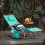 SoBuy Sedia a Dondolo da Giardino Blu Pavone 6