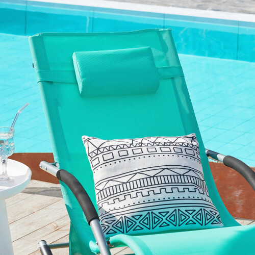 SoBuy Sedia a Dondolo da Giardino Blu Pavone 1
