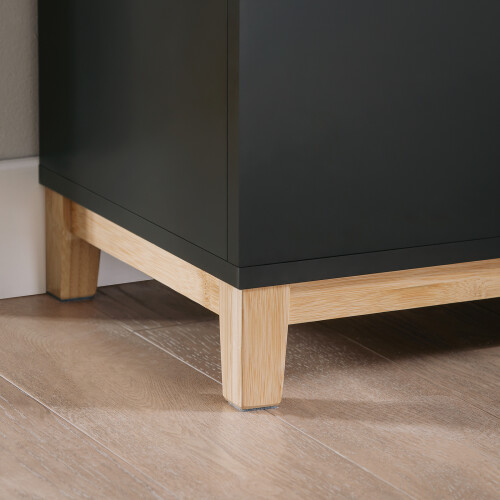 SoBuy Πάγκος Εισόδου Γκρι 90x34x46cm με 2 Ντουλάπια 2