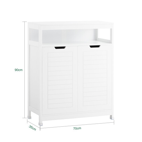 SoBuy Χαμηλό Ντουλάπι Μπάνιου Λευκό 70x35x90cm 2