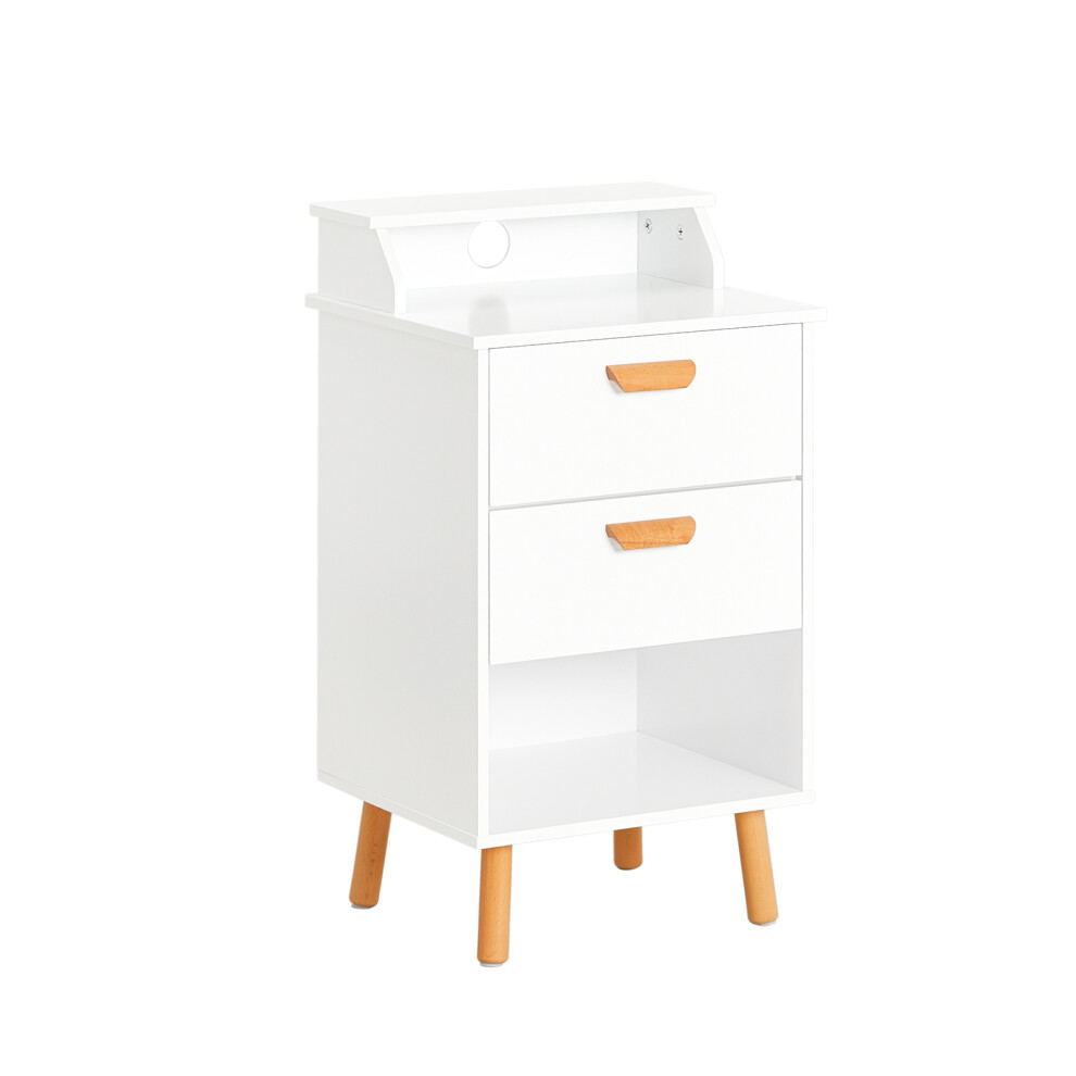 SoBuy Bedside Table Storage White