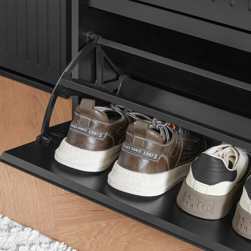 SoBuy Meuble à Chaussures 3 Abattants Noir 1