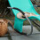 SoBuy Sedia a Dondolo da Giardino Blu Pavone 5