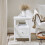 SoBuy White Bedside Table with Drawer, 45x35x60cm 13