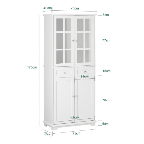 SoBuy Υψηλό Υπουργείο Hevea 75x40x175cm 2