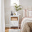 SoBuy White Bedside Table with Drawer, 45x35x60cm 2