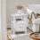 SoBuy White Bedside Table with Drawer, 45x35x60cm 12