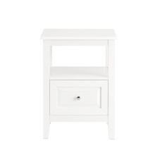SoBuy White Bedside Table with Drawer, 45x35x60cm