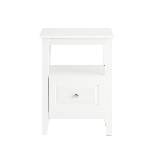 SoBuy White Bedside Table with Drawer, 45x35x60cm