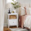 SoBuy White Bedside Table with Drawer, 45x35x60cm 10