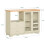 SoBuy πλάγιο τραπέζι μπεζ με γυάλινες πόρτες 120x40x90cm 3