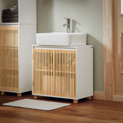 SoBuy Mobile Sottolavabo Bambù 2 Ante 60x33x60cm 1
