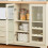 SoBuy πλάγιο τραπέζι μπεζ με γυάλινες πόρτες 120x40x90cm 10