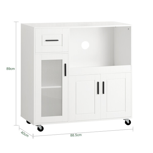 SoBuy Mobile per Microonde con Ante e Cassetto Bianco 2