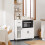 SoBuy Mobile per Microonde con Ante e Cassetto Bianco 2