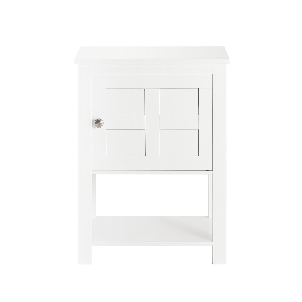SoBuy Bedside Table 1 Door Shelf White