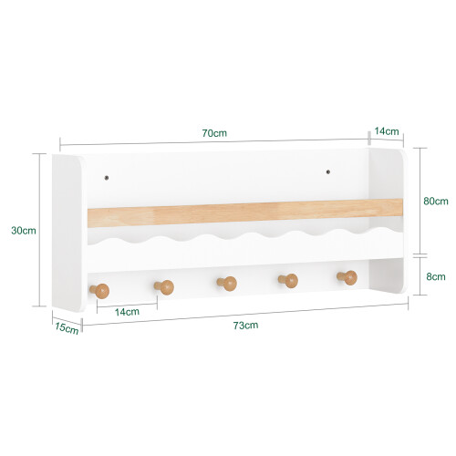 SoBuy Wall Shelf Kids Storage White 2