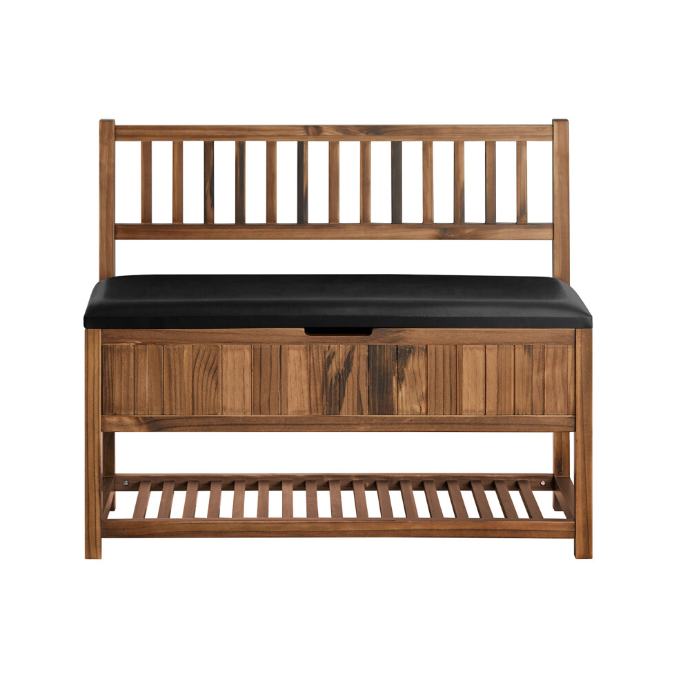 SoBuy Banc Rangement Chaussures avec Coussin, Bois de Pin