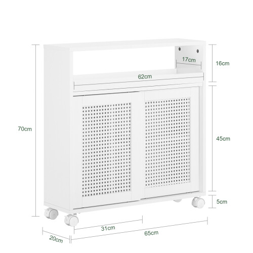 SoBuy Ντουλάπι Μπάνιου BZR119-W Λευκό 20x65x70cm 1