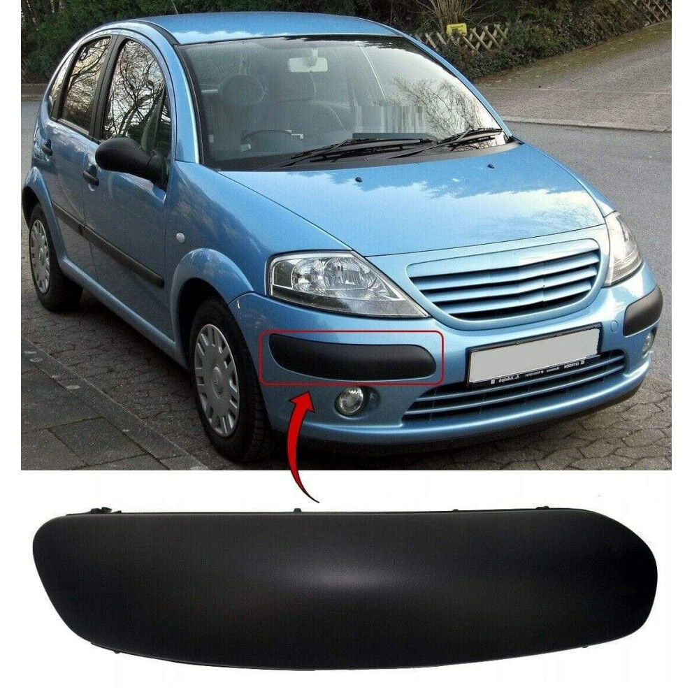 Fits Citroen C3 2002-2005 Front Bumper Moulding Black Driver Side - Image 2