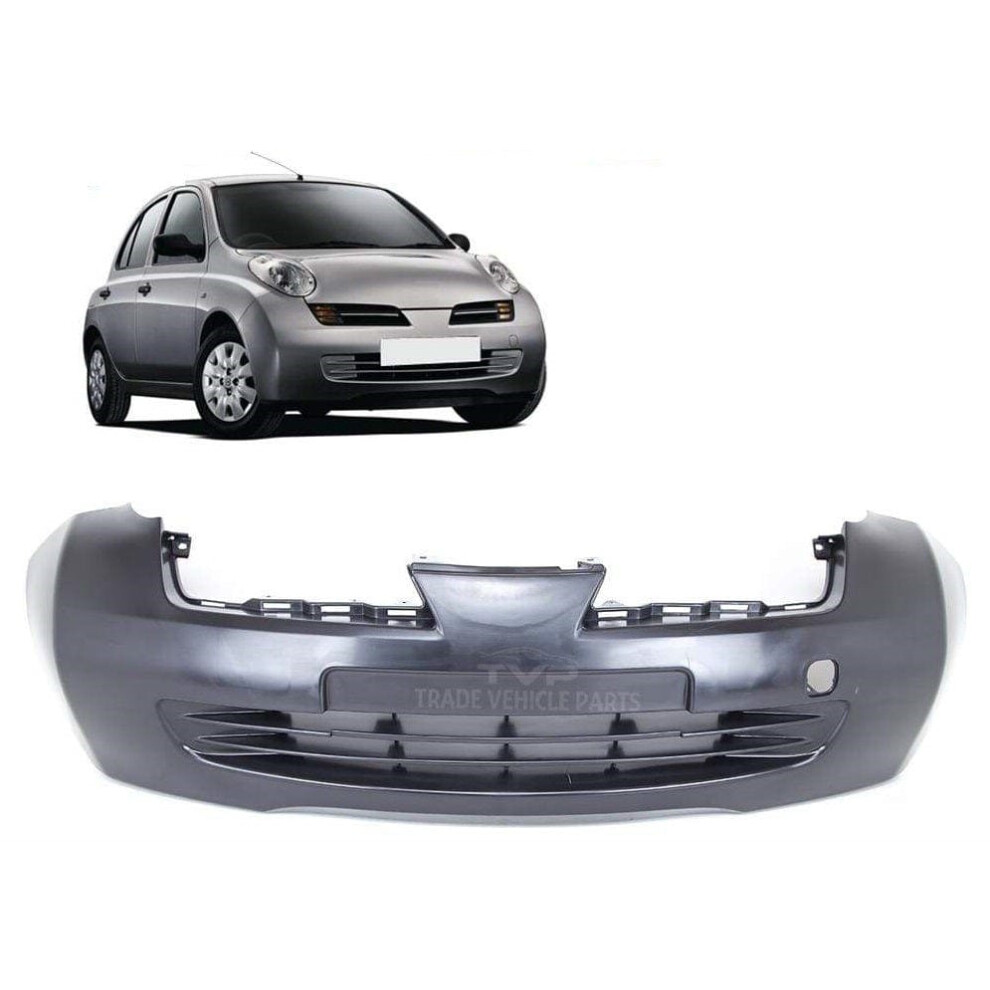 Front Bumper Without Fog Lamp Holes For Nissan Micra K12 2003-2006 New Black 7426860417537