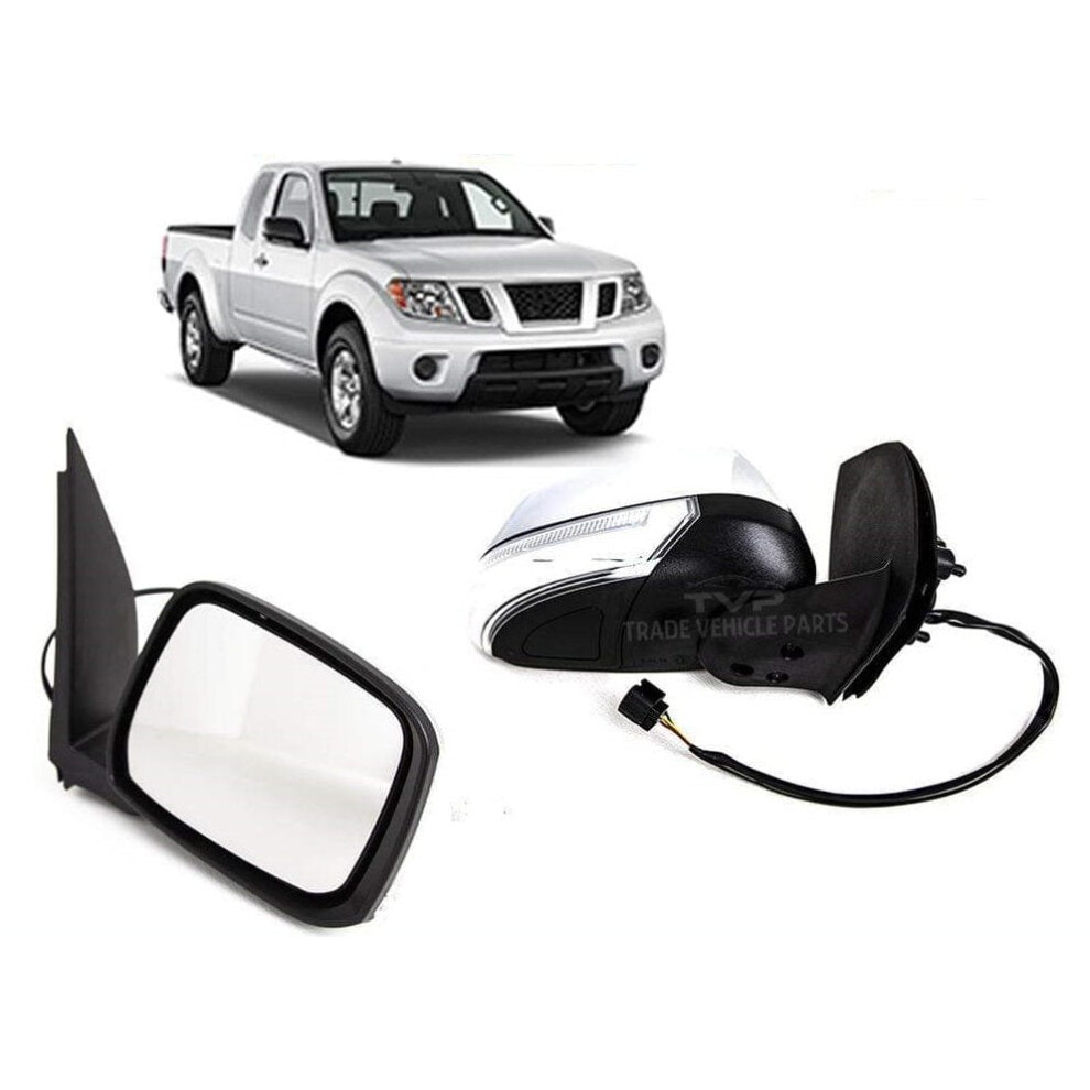 Door Wing Mirror Electric Chrome Cover Indicator Right For Nissan Navara 06-15