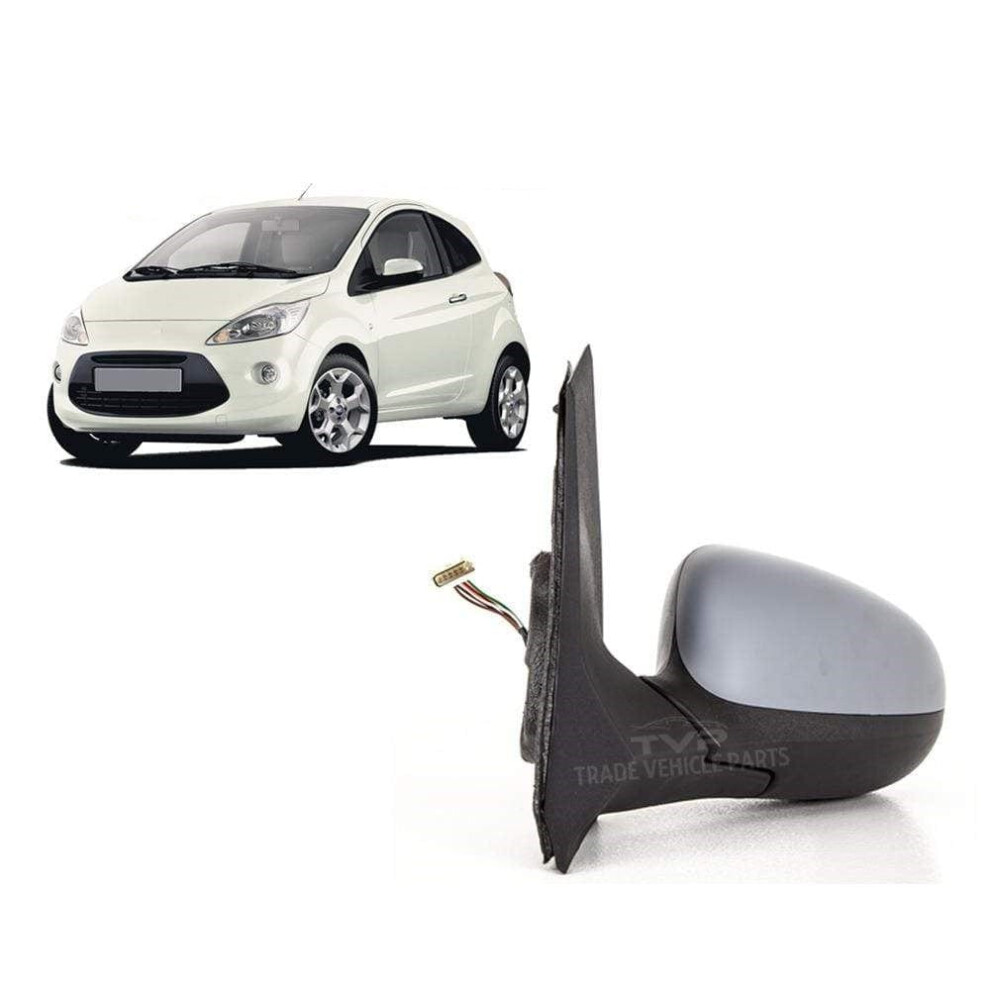 Door Wing Mirror Heated Electric Primed N/S Left Side Ford Ka 2009-2016 New Gray 7426860421558