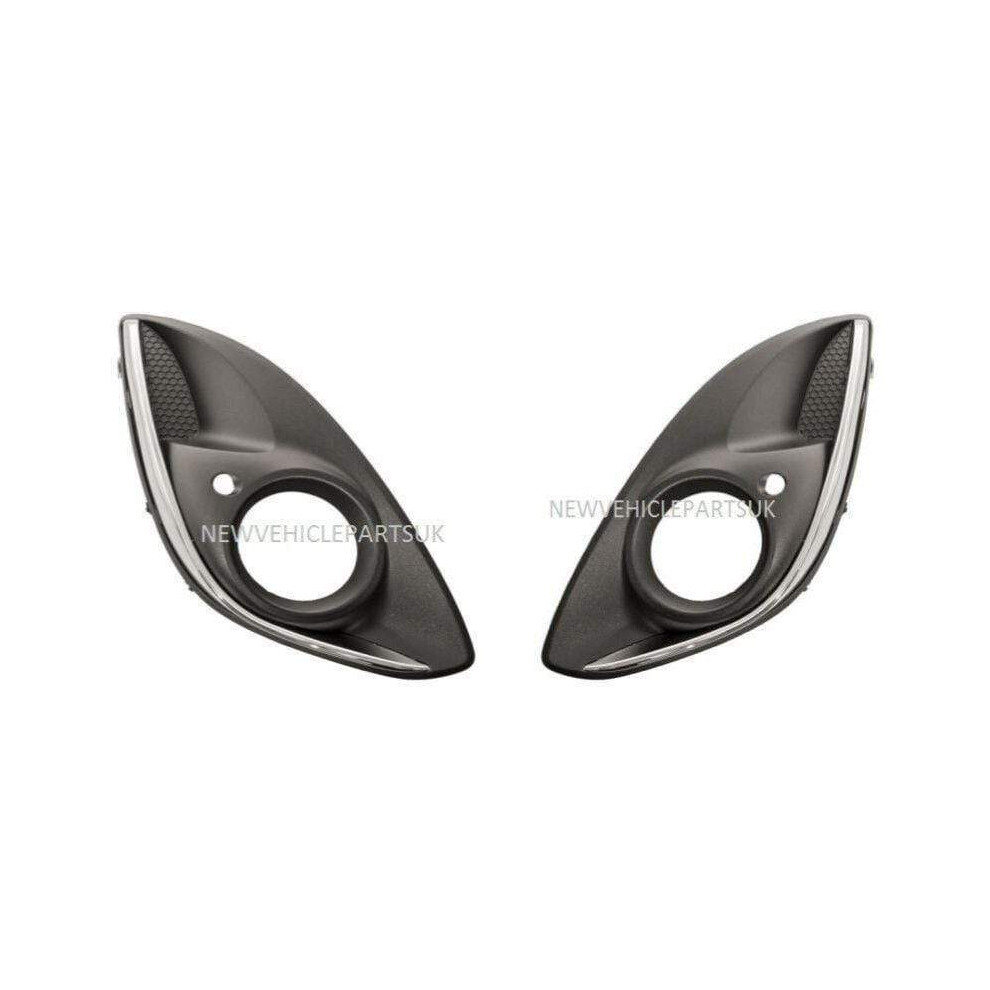 Front Bumper Fog Grille With Chrome Pair Left & Right Vauxhall Corsa D 2011-2014 7426860428472