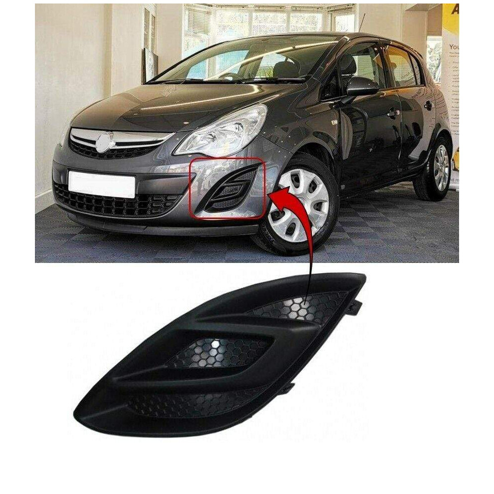 Front Bumper Fog Grille No Lamp Hole N/S Left Vauxhall Corsa D 2011-2014 New 7426938503575