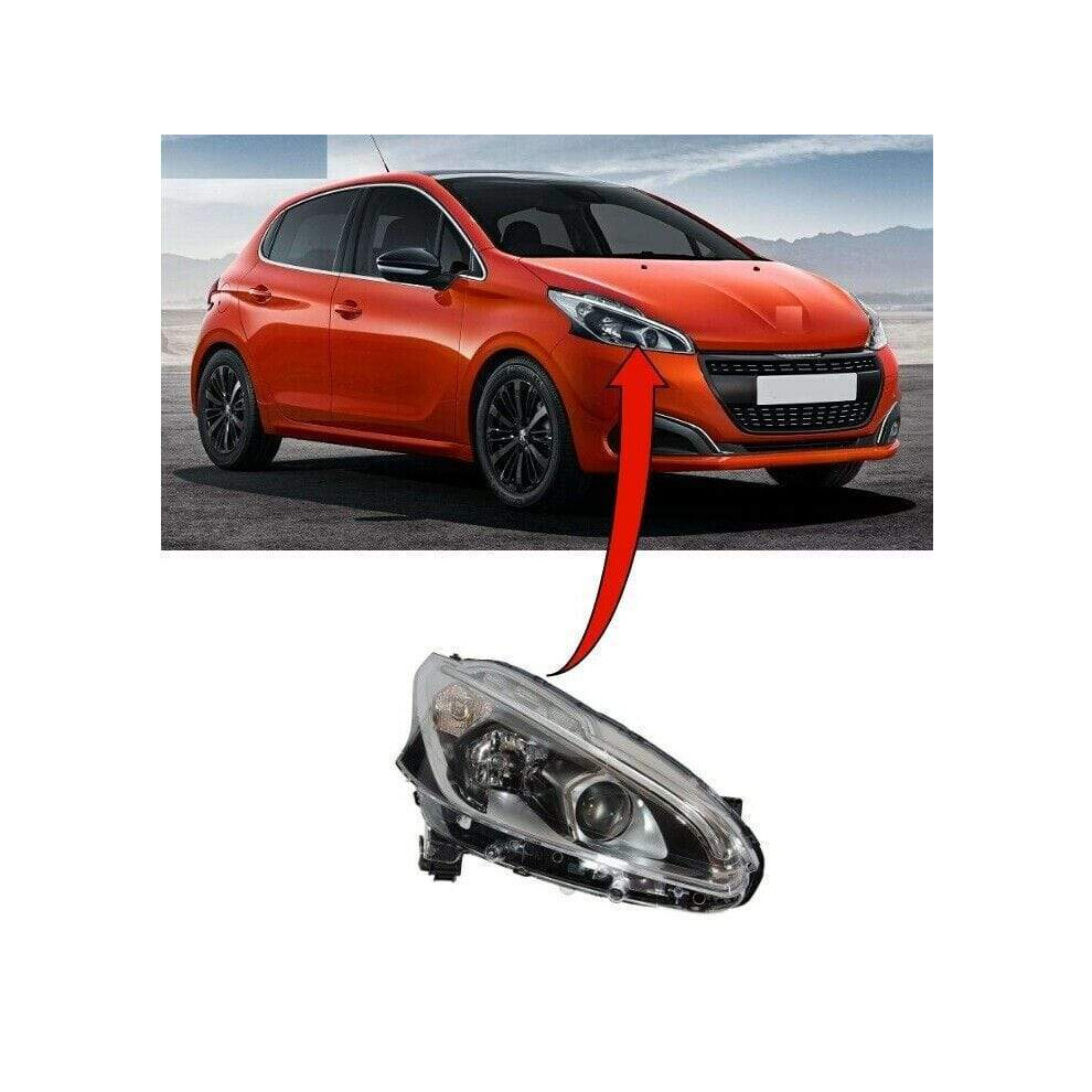 Headlight Headlamp Type Right O/S Not Gti Models Peugeot 208 2015- On New Black 7426938511440