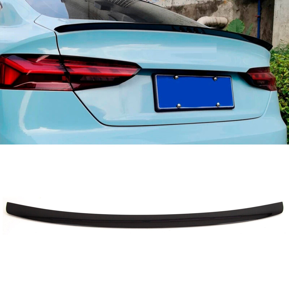Rear Trunk Boot Lip Spoiler Gloss Audi A5 S5 Rs5 Sportback 2017- Black 9145588450166