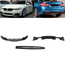 Fits BMW 4 Series F32 F33 F36 Body Kit Front Lip Diffuser Side Skirt Gloss Black