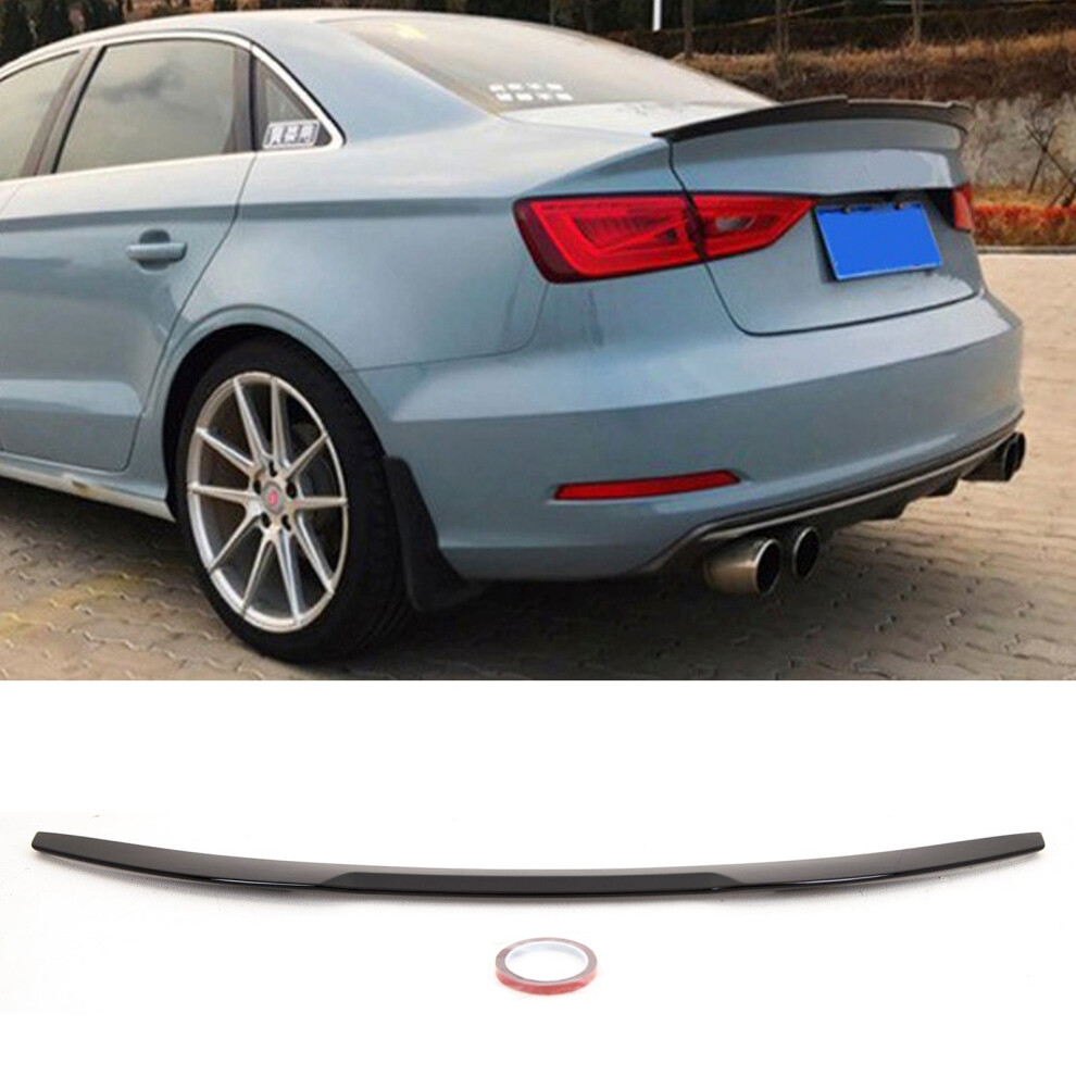 Rear Trunk Boot Lip Spoiler M4 Style Gloss Audi A3 S3 Rs3 Saloon 2013-2020 Black 9145588450197