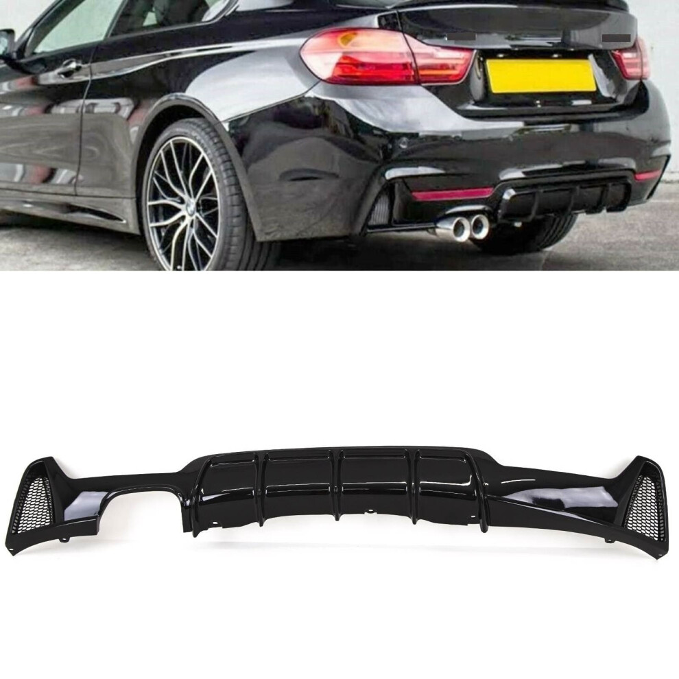 Rear Diffuser M Performance Style Gloss Bmw 4 Series F32 F33 F36 Black 7426938453801