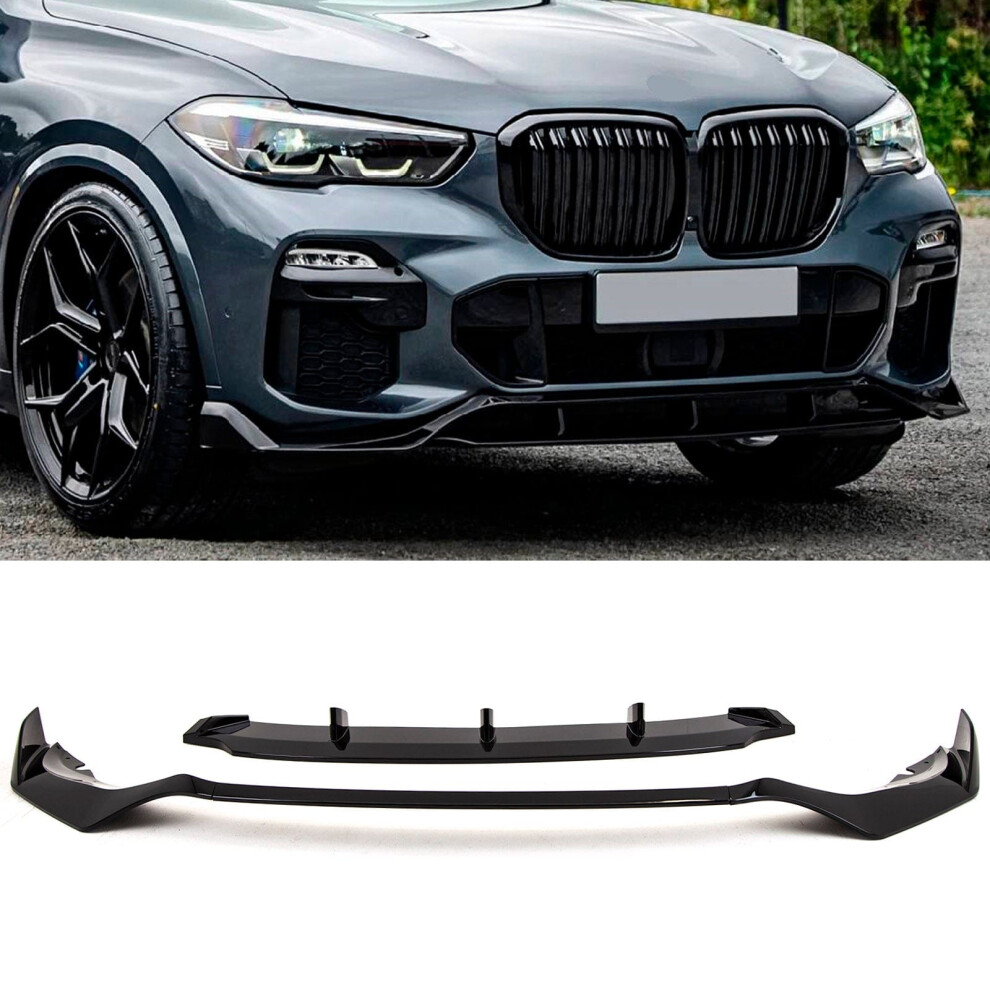 Fits BMW X5 G05 2018-2023 Front Lip Splitter Spoiler Gloss Black - Image 3