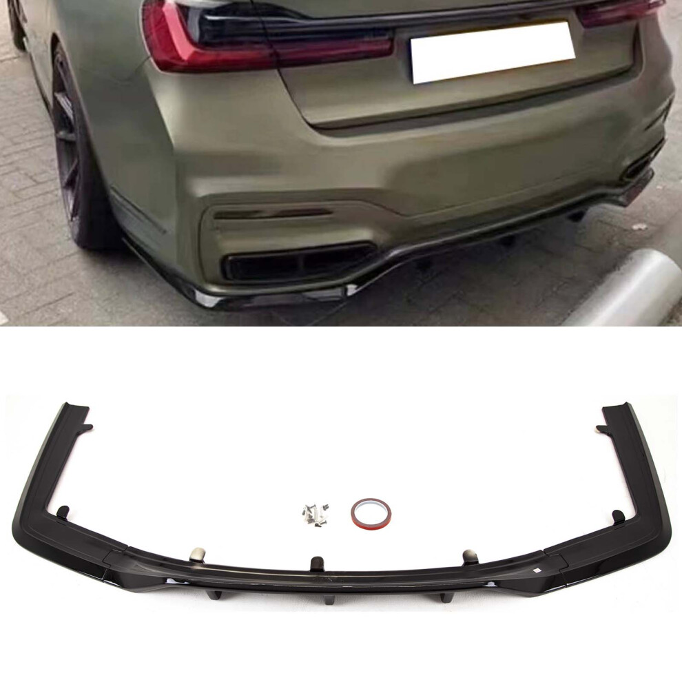 Rear Bumper Diffuser M Performance Style Gloss Bmw 7 Series G11 G12 2019- Black 9145588451521