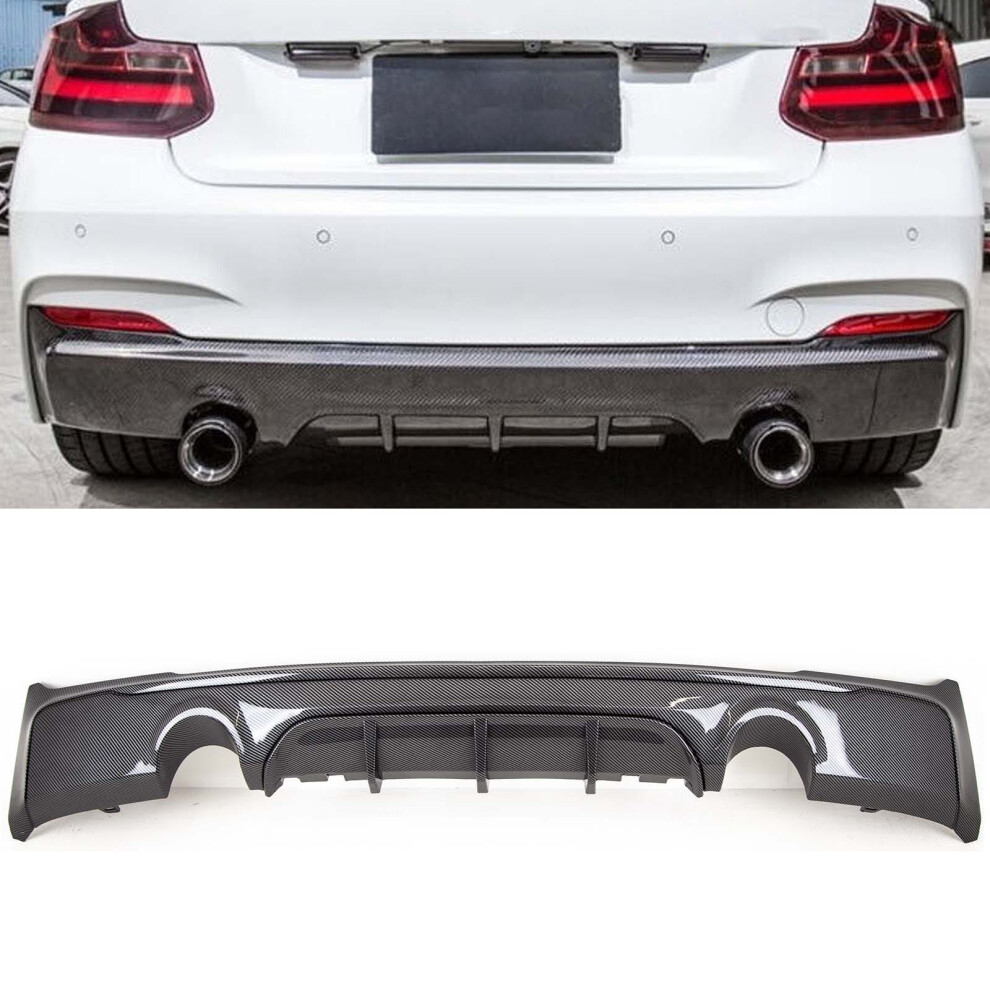 Fits Bmw 2 Series F22 F23 2014-2021 Rear Bumper Diffuser Spoiler Dual Carbon Look 9145588451651