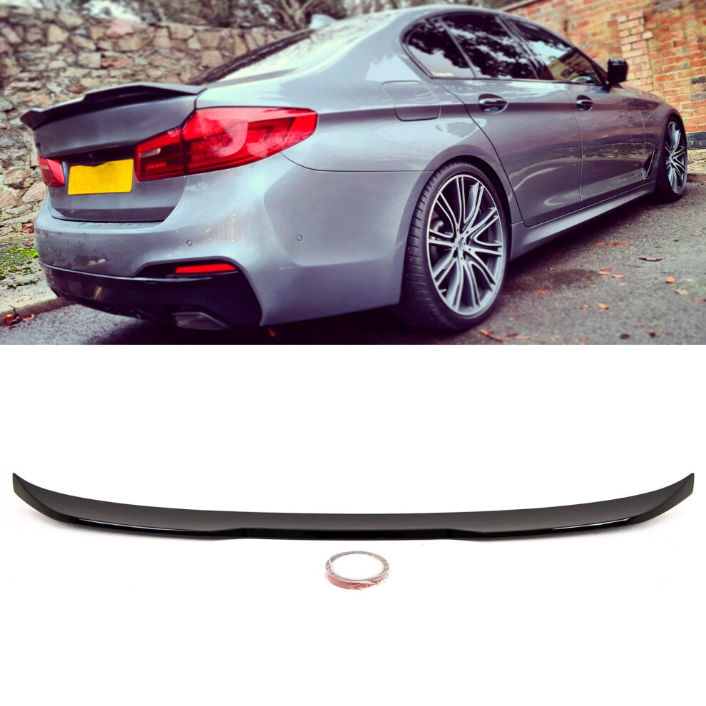 Rear Trunk Boot Lip Spoiler Cs Style Gloss Bmw 5 Series G30 M5 F90 Black 9145588451163