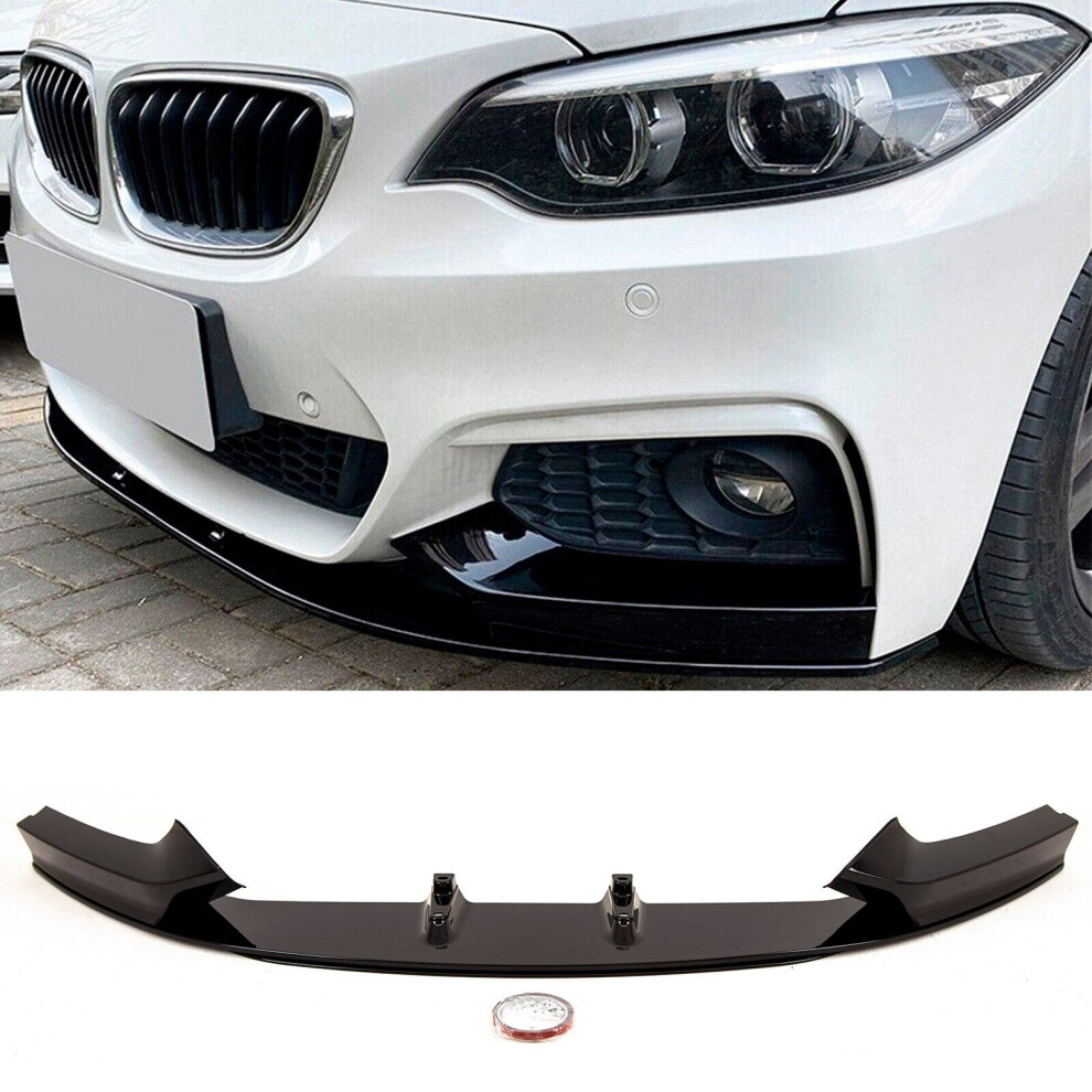 Front Lip Splitter Spoiler M Performance Style Gloss Bmw 2 Series F22 F23 Black 9145588449955