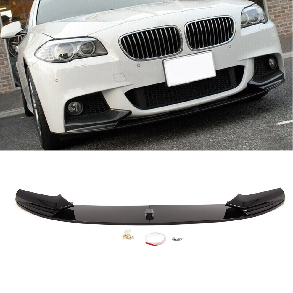 Front Lip Splitter Spoiler M Performance Style Gloss Bmw 5 Series F10 F11 Black 9145588450036